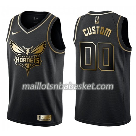 Maillot Homme Charlotte Hornets Personnalisable Nike Noir Gold Edition Swingman